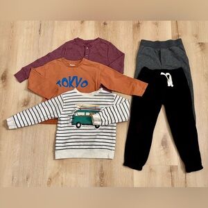 Kids' Clothing Set with Graphic Sweaters and Pants